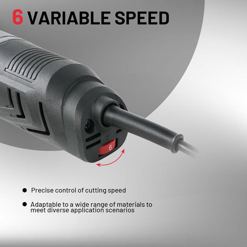 ZKH Store Oscillating Tool, 3.2 Amp Oscillating Saw, 3.5° Oscillation Angle, 10,000 to 22,000 OPM Oscillating Multi Tool with Tool-Free Blade Change, 26PS Accessories,10 ft Cord, Tool Bag for Sanding - Image 3